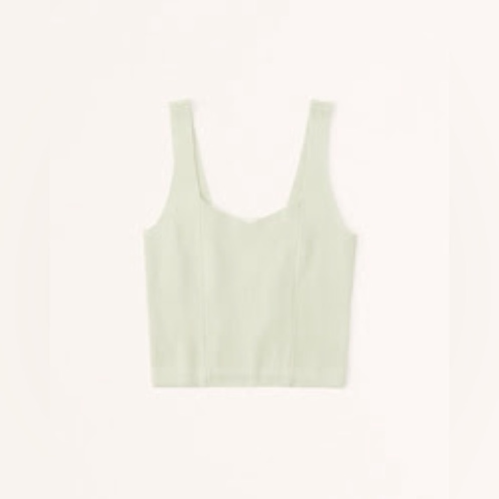 Abercrombie & Fitch Women's Lime Elevated Knit Soft V-Neck Tank in Lime